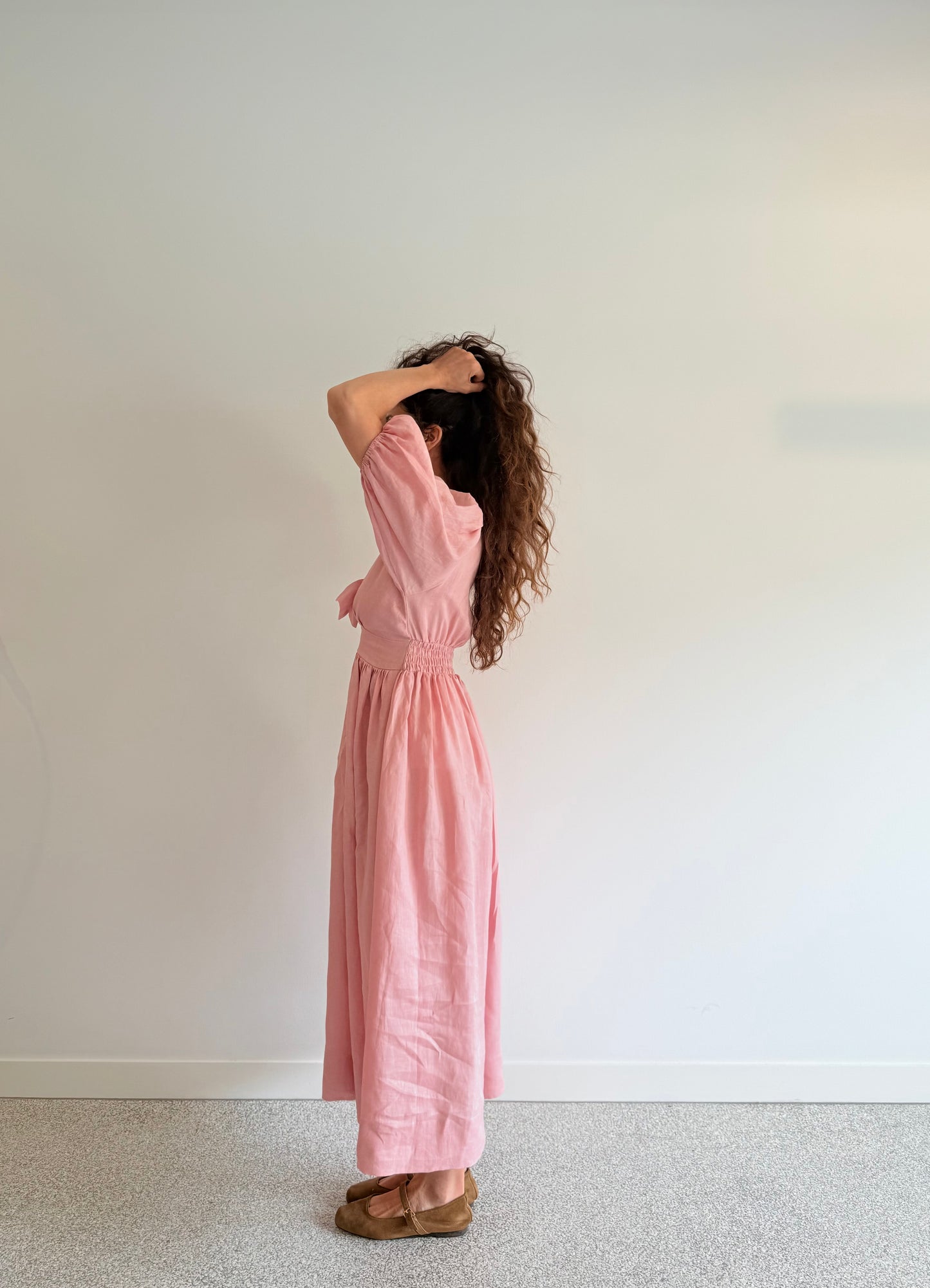 One Bow Dress Apricot