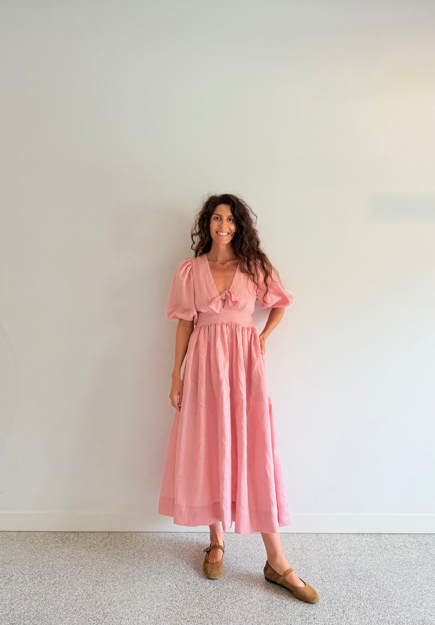 One Bow Dress Apricot