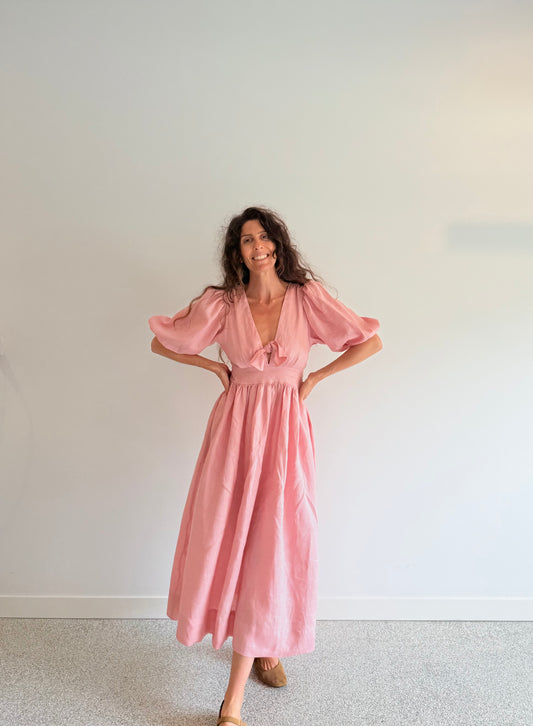 One Bow Dress Apricot